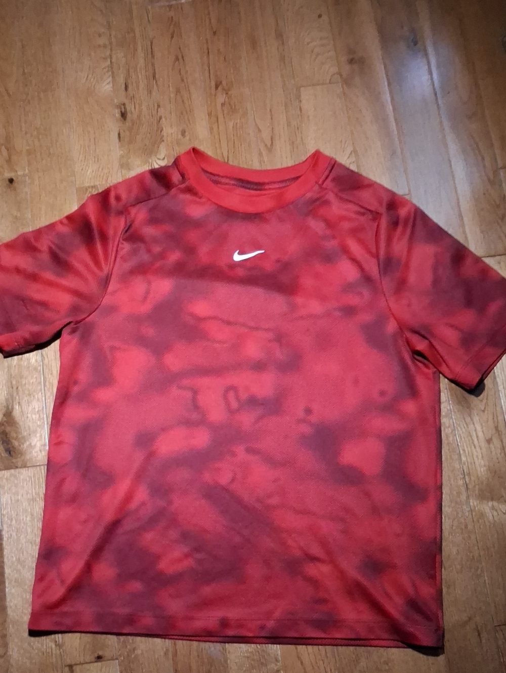 Big Kids Nike Dri-fit Red Camo Athletic Shirt Size Large